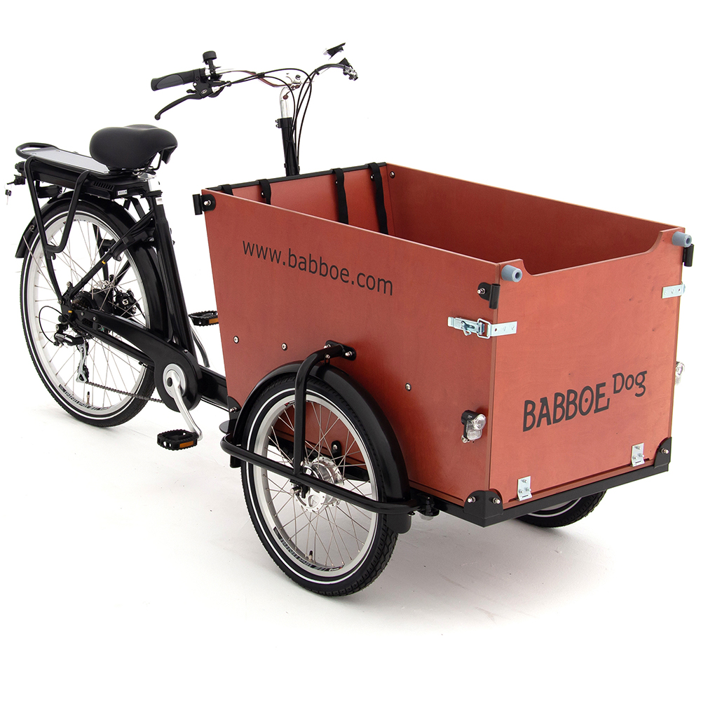 babboe dog elektrische bakfiets schuin van voren gefotografeerd